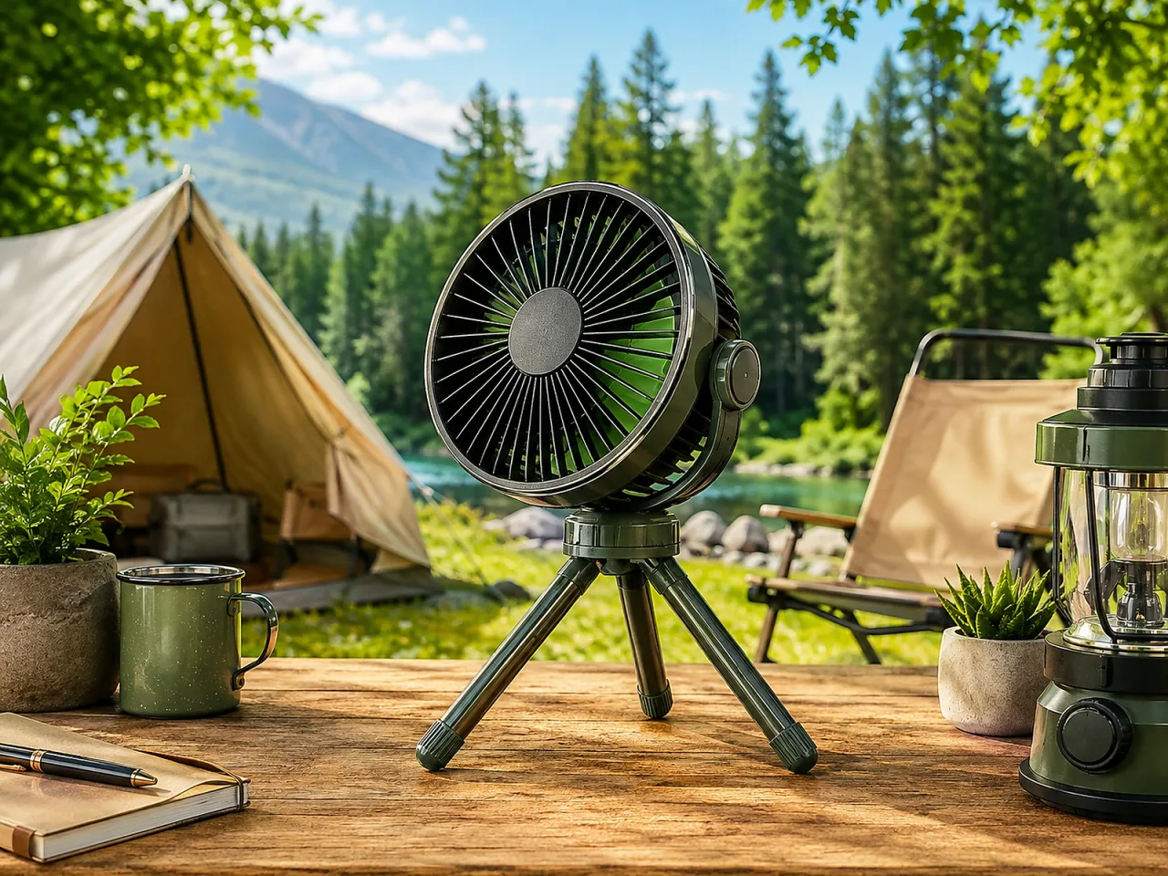 Illustration: Akku-Ventilator fürs Camping