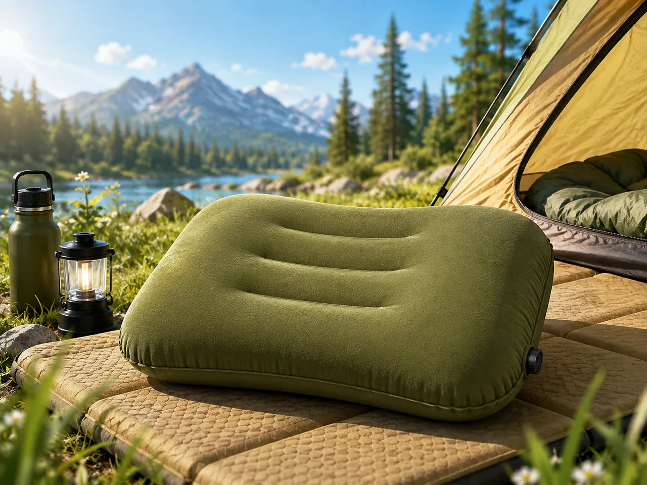 Illustration: Aufblasbares Camping-Kissen
