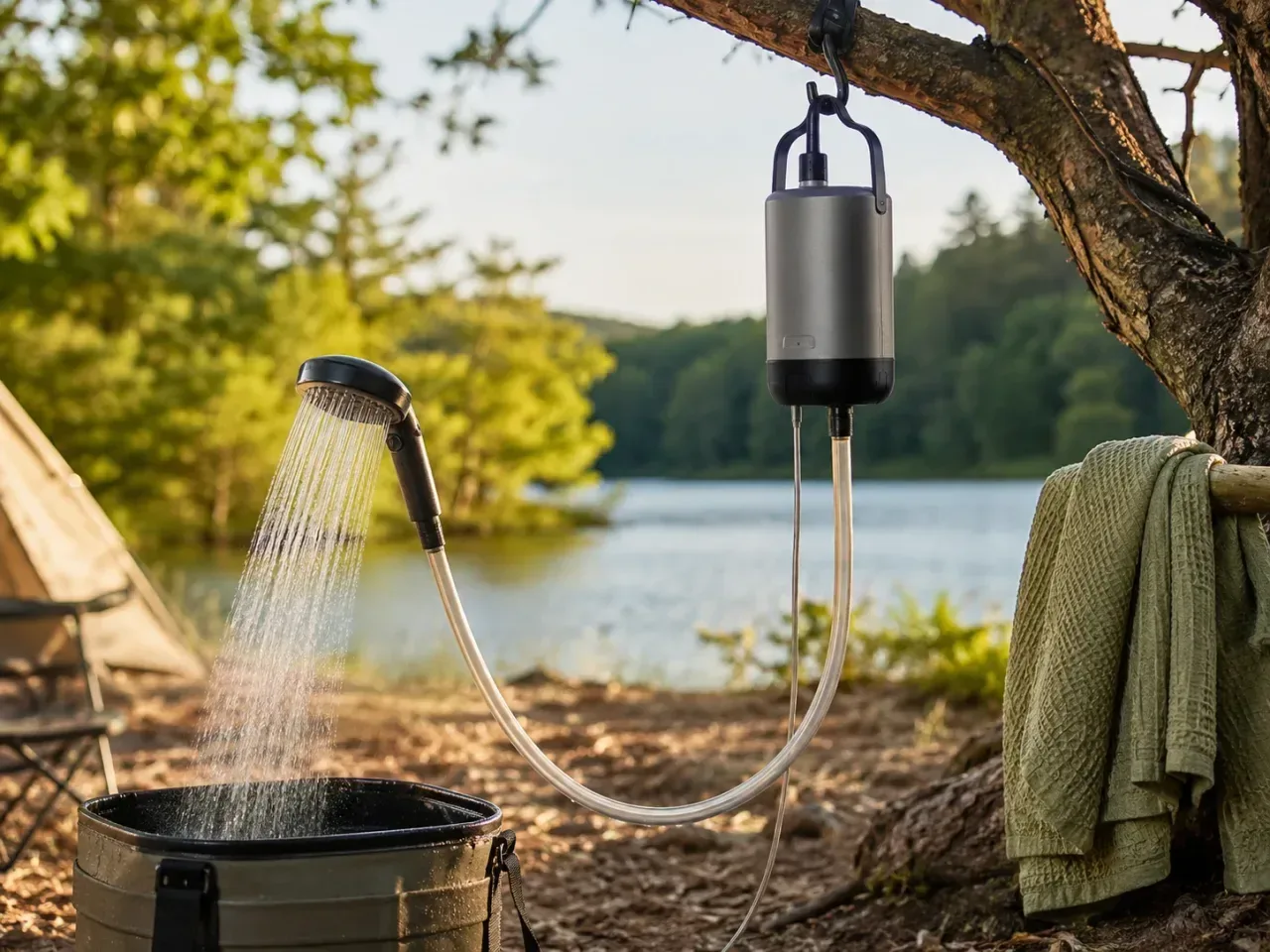Illustration: Spopal Campingdusche mit 6.000-mAh-Akku